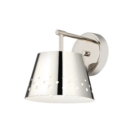 Z-Lite Katie 1 Light Wall Sconce, Polished Nickel & Polished Nickel 6014-1S-PN